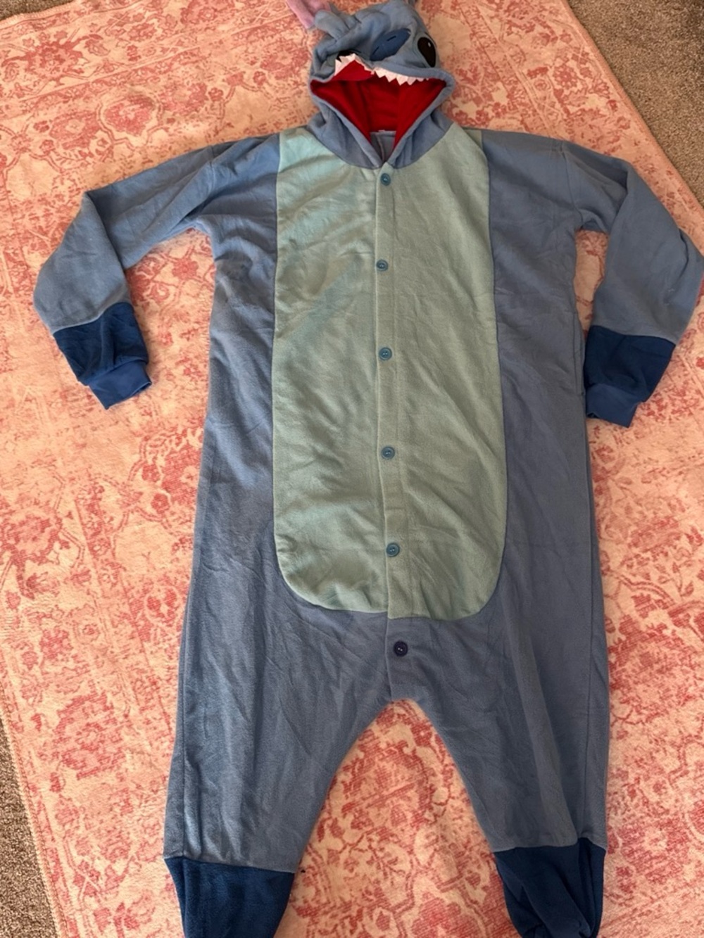 Stitch Onesie Pajamas - Blue with Light Blue  Belly